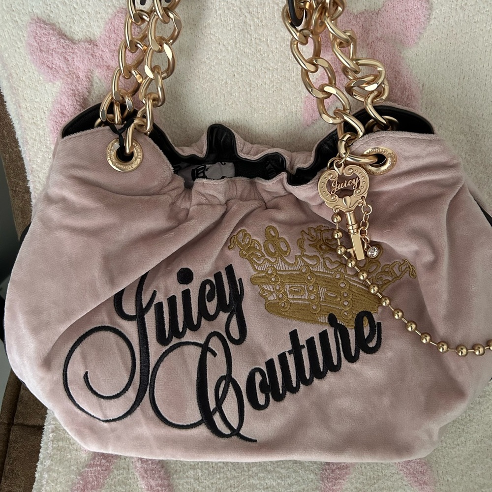 Juicy Couture Blush and Gold Chain Poster Bag - US exclusive